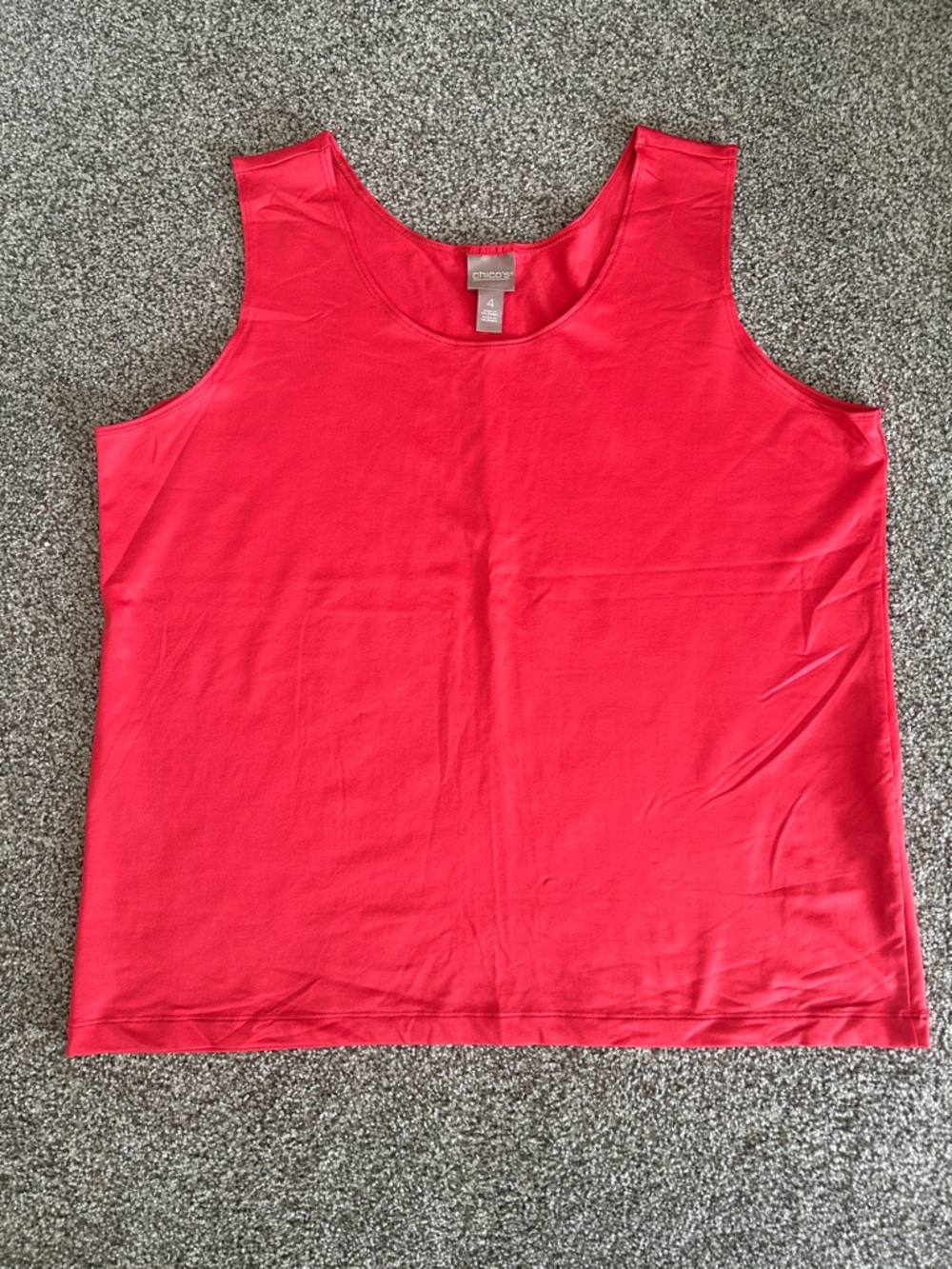 Chico's Vibrant coral Scoop Tank Top